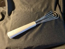 Foodie White Whisk Locking Handle Tongs 12"  Kitchen Utensil Spatula Greece