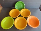 Fiesta Ware ~ 7" Coupe Soup Bowl ~ Chartreuse, Mariqold, Mango Red, Forest Green
