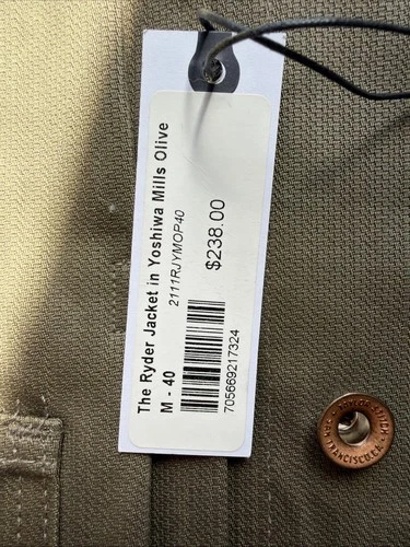 TAYLOR STITCH The RYDER JACKET Yoshiwa Mills Olive Green Size 40 NWT image 2