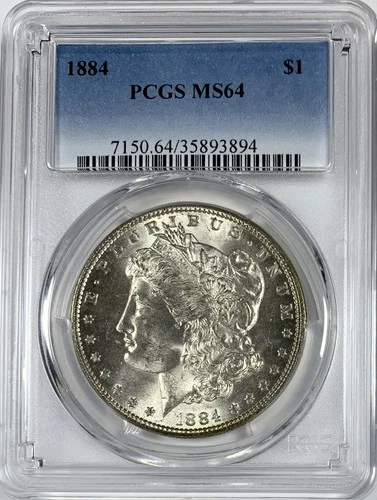 1884 $1 Morgan Silver Dollar, PCGS MS64