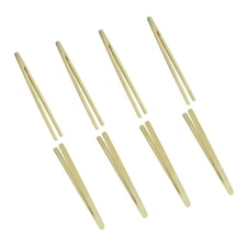 7 Inch Toaster Bamboo Tongs with Anti-slip Design, Wooden Serving Tongs for S...