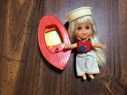 VTG 1965 Mattel Liddle Kiddles Lola Liddle Doll, Outfit, Boat, Hat! LOOK!