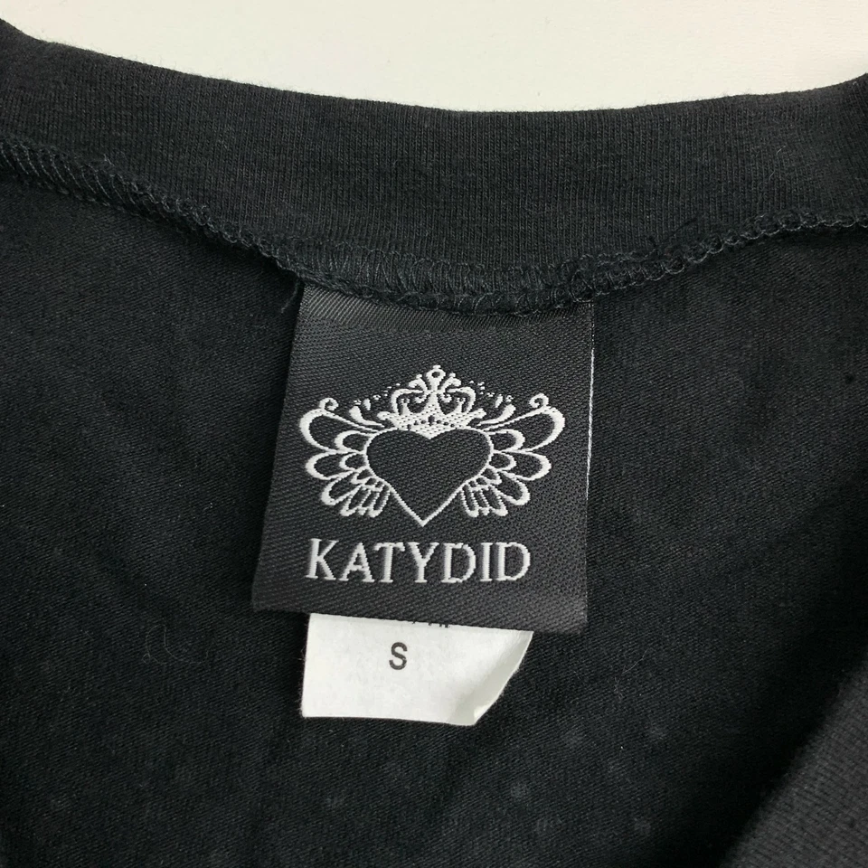 NUEVO CON ETIQUETAS Camiseta Katydid Fútbol Mamá Para Mujer S Negra Tejida Bling Gráfico Manga Corta Foto 4 de 4