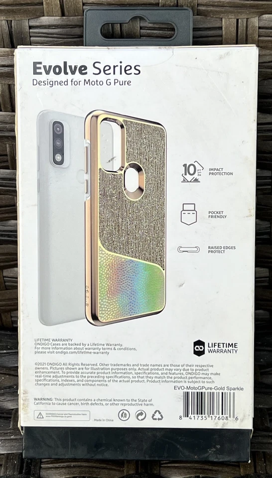 New In Box! Ondigo Evolve Series Moto G Pure Gold Sparkle Phone Case! — 第 2/2 张图片