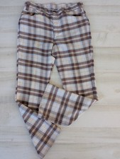 Vintage Levi's Big E Golf 70s Plaid Pants Talon Zippper Men's 34x32 Black Label
