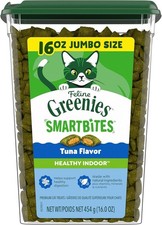 Feline Greenies Smartbites Healthy Indoor for Cats Tuna Flavor Treats 16Oz