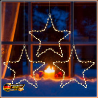LED Weihnachtsstern Beleuchtung 6M 60 LED Warmweiß Batteriebetrieben 3 Stk Deko