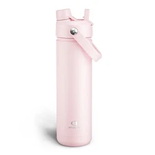 Insulated Water Bottle with Straw Stainless Steel Water Bottle, Leak-Proof, B...