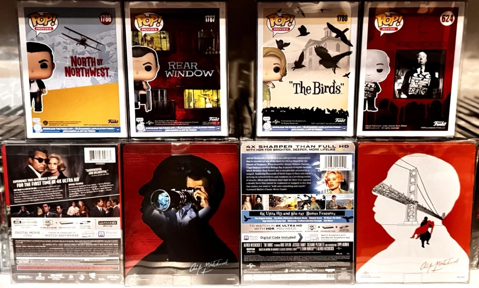 ALFRED HITCHCOCK 4K STEELBOOK & FUNKO POP MOVIES Set w/Protectors READ DESCRIPT - Image 4 of 4