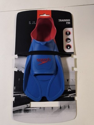 Speedo Training Fin US 2-3 Blue Red Rubber Swimming Swim, New