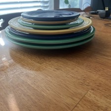 Set Of 7 Multi Color FIESTA PLATES HLC FIESTAWARE dinner/salad/desert