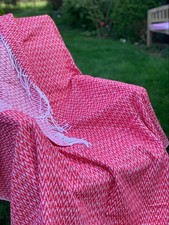 Baumwolldecke Wolldecke Plaid Wohndecke Tagesdecke 100% Baumwolle 140x200 cm Rot