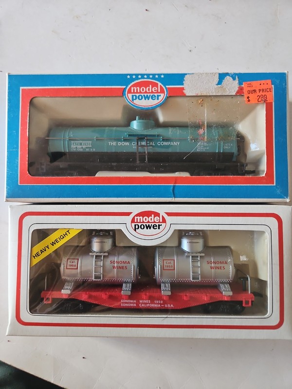Model Power HO-Scale lot 40' Flat Sonoma Wines 8030 8162 Dow Chemical blue