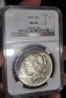 1925 Peace Dollar $1 Silver Coin NGC MS64 Toned