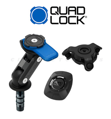 Quad Lock Motorcycle Fork Stem Mount + Vibration Dampener + Adapter Quadlock