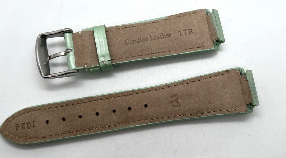 Новый ремешок для часов TECHNOMARINE натуральная кожа 17 мм ушки как новый зеленый с подкладкой - Изображение 2 из 4