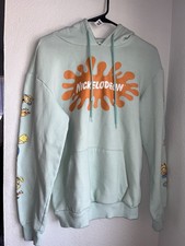Nickelodeon Pullover Hoodie Light green Graphic Print Cartoon Women's S