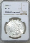 1898 P Morgan Silver Dollar NGC MS61 Frosty Just Graded New Holder #L258D