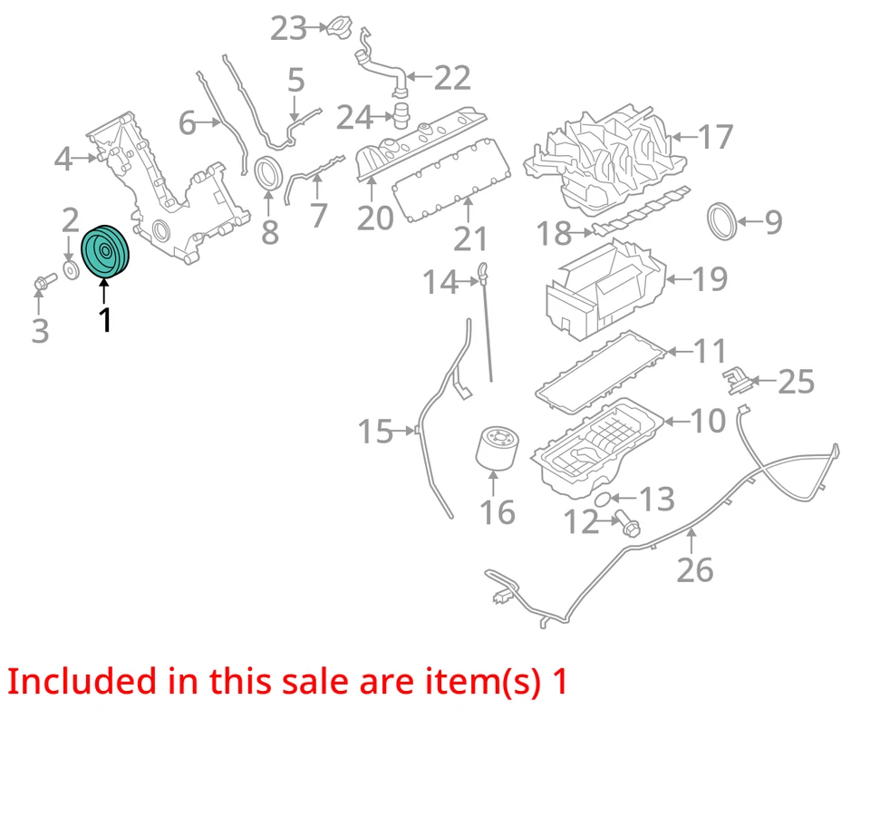 Equilibrador armónico 5,4 L 8-330 para camioneta Ford E350 09-16 274102 Foto 3 de 4