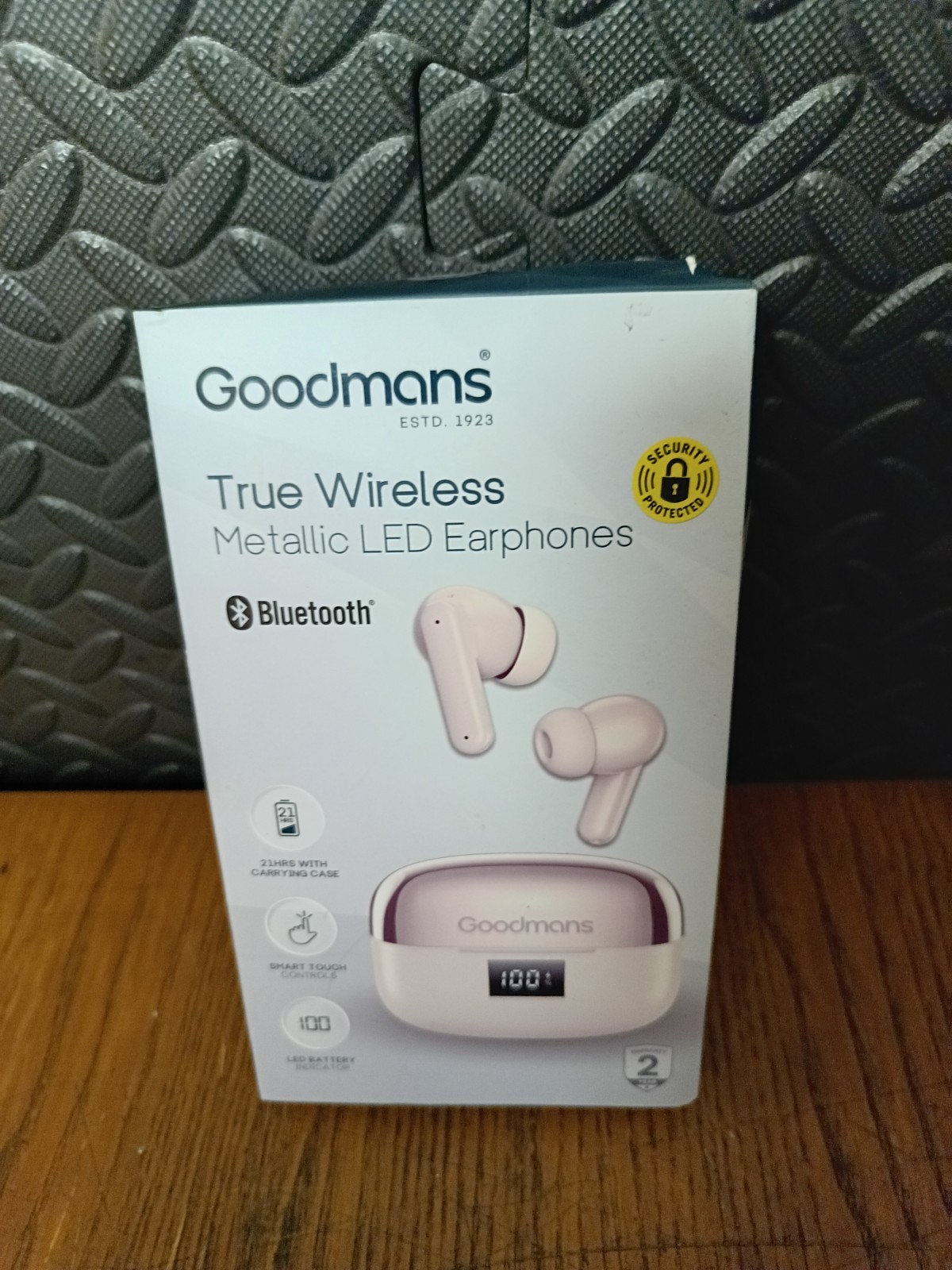 Goodmans True Wireless LED Metallic Earphones ENC Clearcalls & 4 Mics Pink New