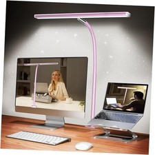 LED Desk Lamp for Office Home, Eye-Caring Desk Light with Standard Pink