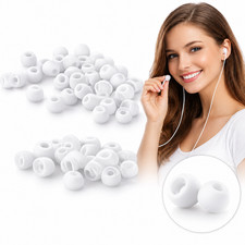 50PCS White Silicone Ear Tips Replacement Ear Pads for In-Ear Headphones