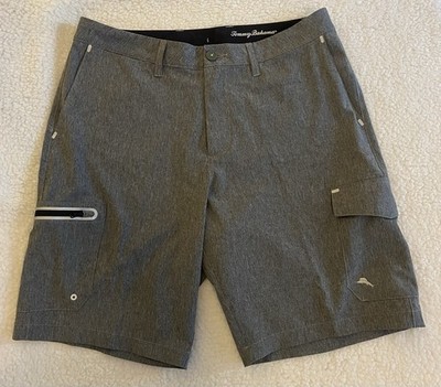Tommy Bahama Men s Cayman Isles Cargo 10'' Board Shorts Gray Size 33 EUC $110
