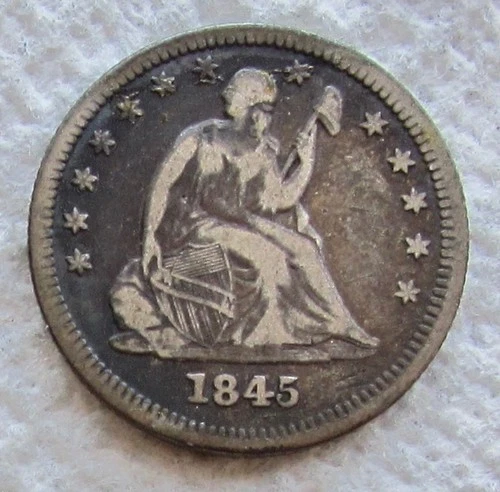 1845-P Seated Liberty Quarter — photo from the most recent tracked eBay sale