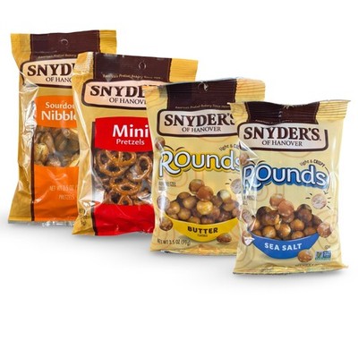 Snyder's of Hanover Pretzels   3.5 oz Bags, 4 Pack | Choose Rounds Butter, Round