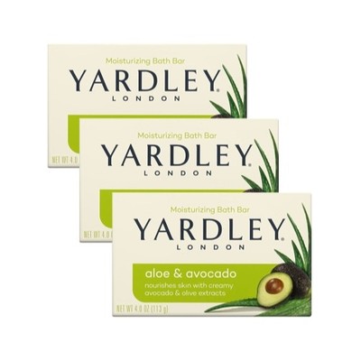 3 Pk Yardley London Moisturizing Bar Fresh Aloe With Avocado Essence 4 Oz Each