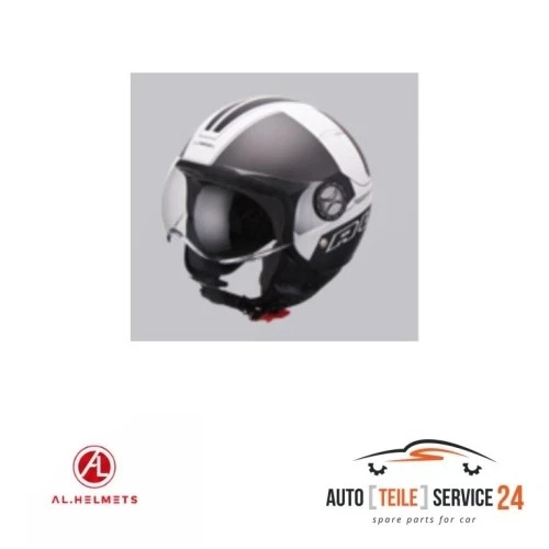 CASCO DEMI-JET MOD.101 V/ELIC. MATURE NERO - BIANCO - S