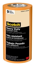 Scotch Heavy Duty Masking Tape 0.94in x 60.1yd Orange 9 Rolls Clean Removal