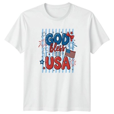 Gott segne die USA Damen T-Shirt christlich patriotisch 4. Juli Geschenk für sie