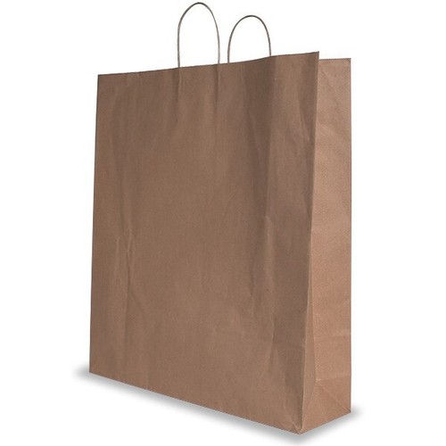 NEW Brown Paper Handle Bags 450mm 120mm Gusset PACKET(50