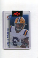 2024 Leaf Pro Set Metal Football Retro Clear Blue Proof Malik Nabers Rookie 1/1
