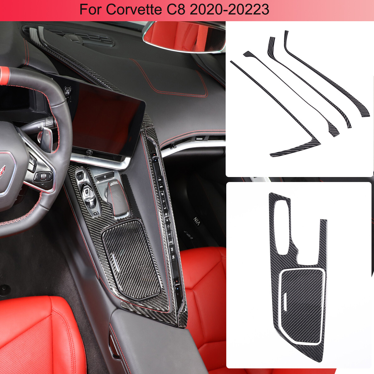 Real Carbon Center Console Trim Overlay | C6 2005-2013 Corvette Carbon Real Carbon Center Console Trim Overlay | C6 2005-2013 Corvette Carbon