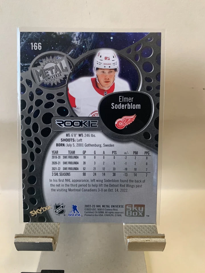 2022-23 Skybox Metal Universe Elmer Soderblom Rookie #166 Detroit Red Wings - Image 2 of 2