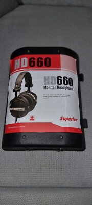 Superlux HD660 Stereo Kopfhörer Schwarz Silber mit Zubehör 6.3 mm Adapter