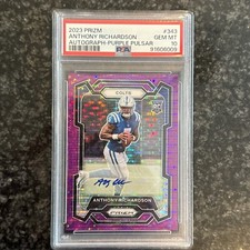 2023 Panini Prizm Anthony Richardson Purple Pulsar Rookie Auto SSP #343 - PSA 10