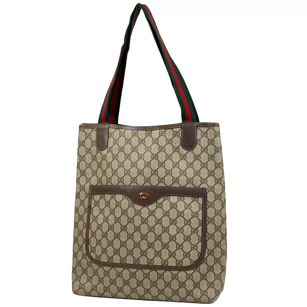 GUCCI GG Pattern Tote Bag Sherry Line Web Old Gucci 390024487 Tote Bag Coa...