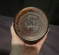 Antique Glass Amber PUREX Bottle, top, Glassware / Rustic Decor / MCM