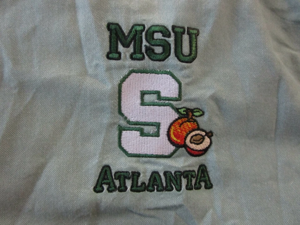 Bonita camisa de vestir verde bajo MSU Atlanta Michigan State Spartans GH 17 1/2 34/35 Foto 2 de 4