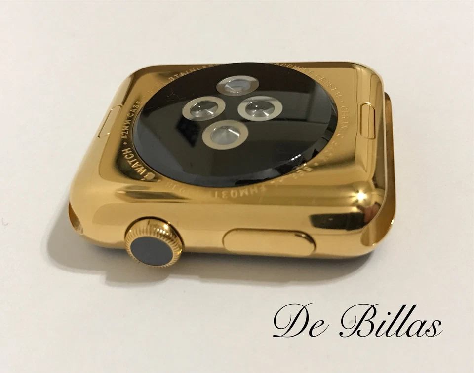 24 Karat Gold Plated 42MM Apple Watch Series 2 Stainless Steel Custom Body Only - Image 3 of 4