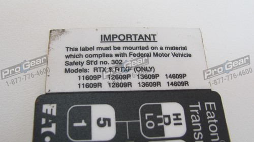 Eaton Fuller 9 Speed Overdrive Transmission Shift Pattern Label 21503 - Bild 8 von 8
