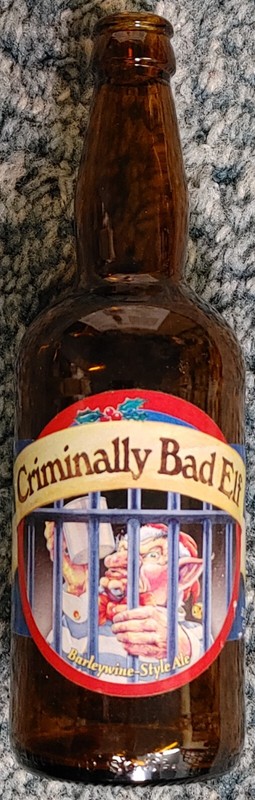 Criminally Bad Elf Barleywine-Style Ale Empty Beer Bottle  1 pt 0.9 fluid ounces