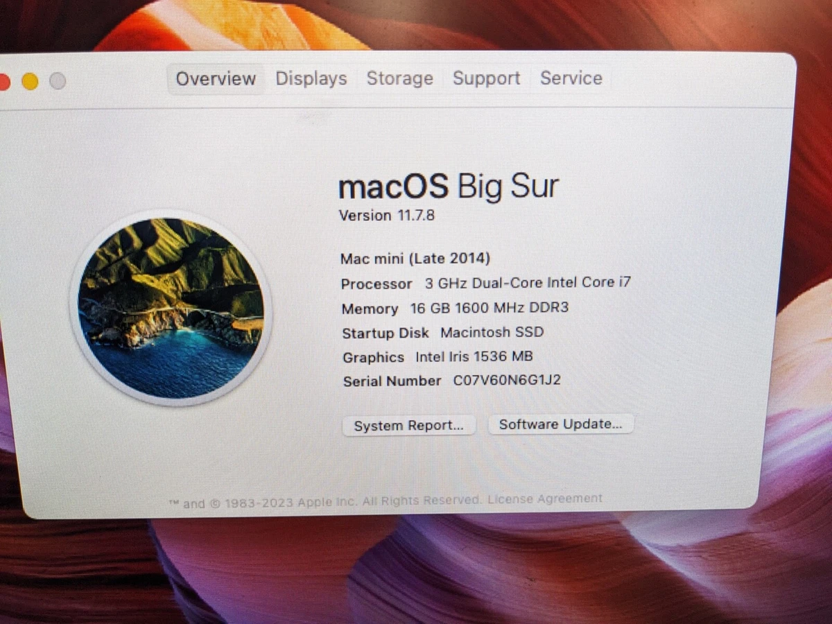 2014 Apple Mac Mini A1347 3GHz Intel i7 16GB 128GB SSD + 2TB HDD
