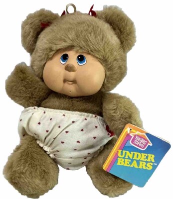 W/ TAGS VTG 1983 Hasbro Softies UNDER BEARS Plush Stuffed Teddy Girl Bows Hearts