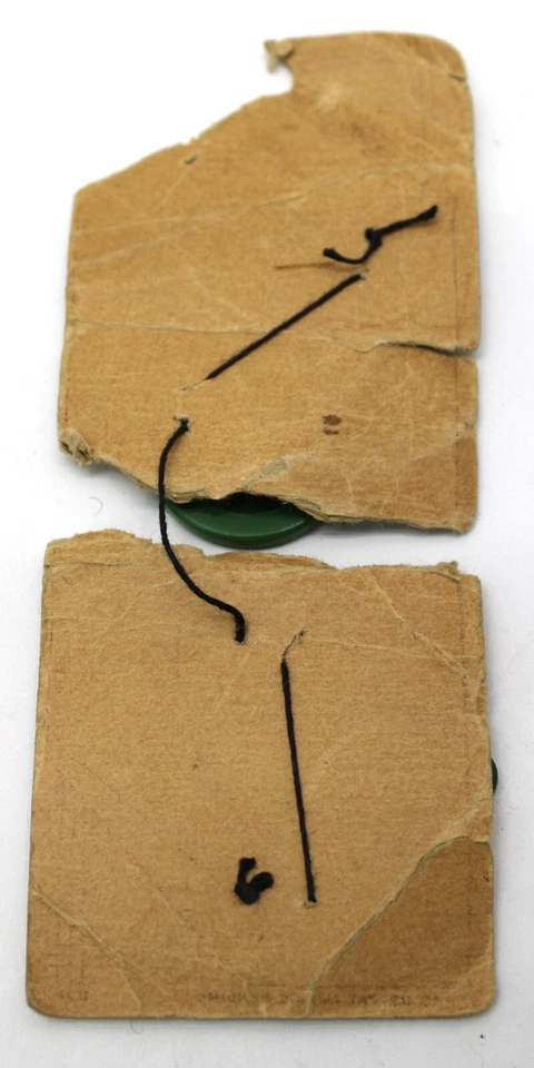 Vtg 1930s Dark Green Center Bar Belt Buckle 2 Buttons JC Penny Co Sticker - Image 2 of 4