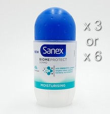 SANEX BIOME PROTECT DERMO MOISTURISING ROLL ON DEODORANT 50ML 3 OR 6 PACK