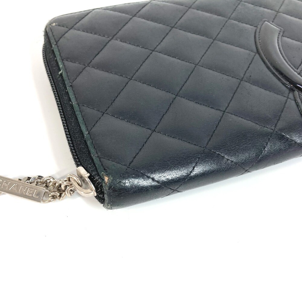 CHANEL A26710 Travel Case CC Zip Around Cambon Line Long